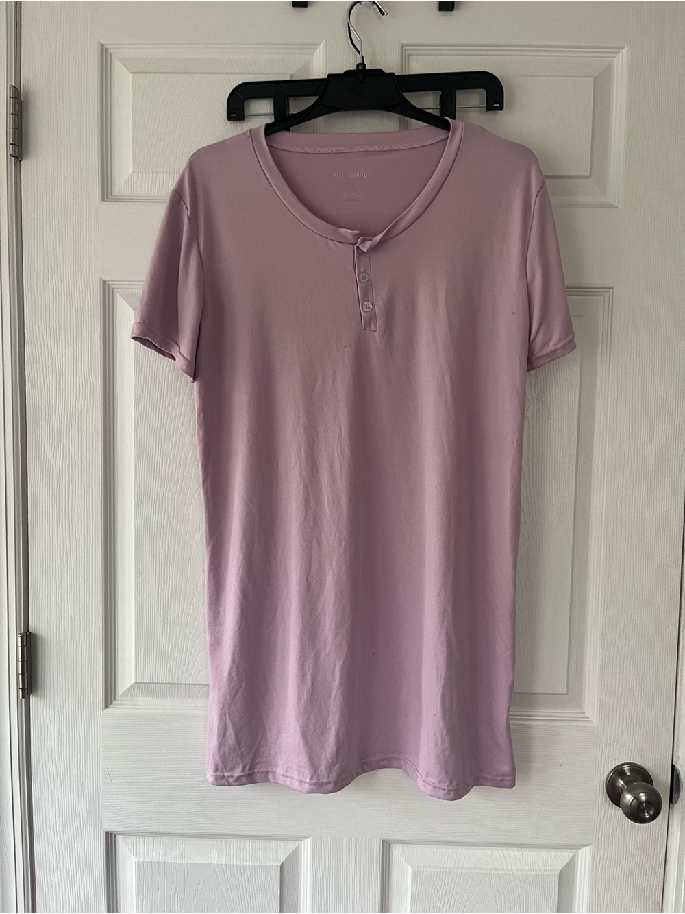 Lilac Short Sleeve Henley real essential pajama tee shirt
